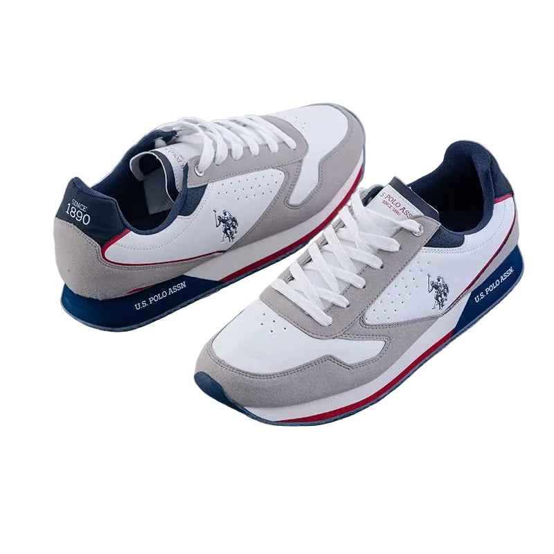 U.S. Polo Assn. NOBIL3 White Grey POM7 - Runner