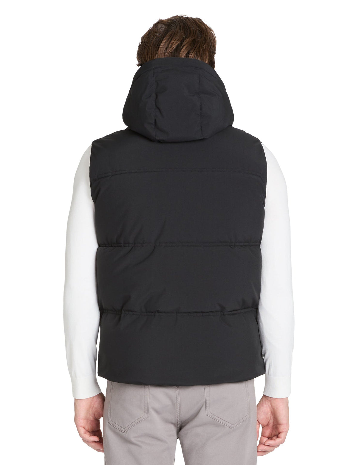 Warm sleeveless hooded down jacket - black - Runner
