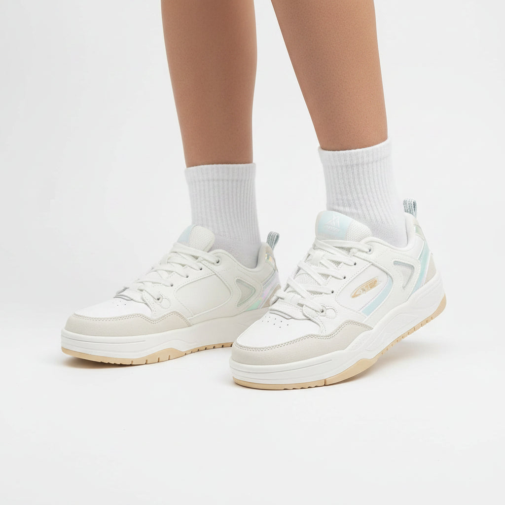 XTEP Women's Skateboarding Shoes Canvas White/Alabaster/Moonstone Blue 310060 - 8 XEW10 - Runner
