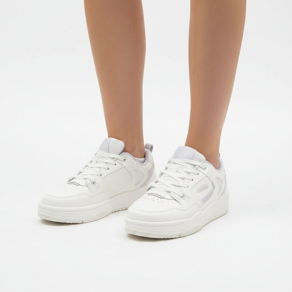 XTEP Women's Skateboarding Shoes Canvas White/Turbid Purple 310060 - 3 XEW11 - Runner