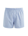 100% Cotton Boxer Shorts With Small Checks - Sky Blue - Runner