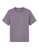 100% Cotton Boxy Crew Neck T-Shirt - Purple - Runner