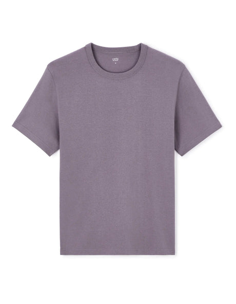 100% Cotton Boxy Crew Neck T-Shirt - Purple - Runner