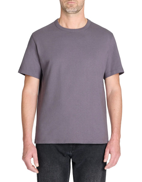 100% Cotton Boxy Crew Neck T-Shirt - Purple - Runner
