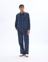 100% Cotton Corduroy Overshirt - Navy - Runner