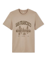 100% Cotton Crew Neck Straight T-Shirt - Taupe - Runner