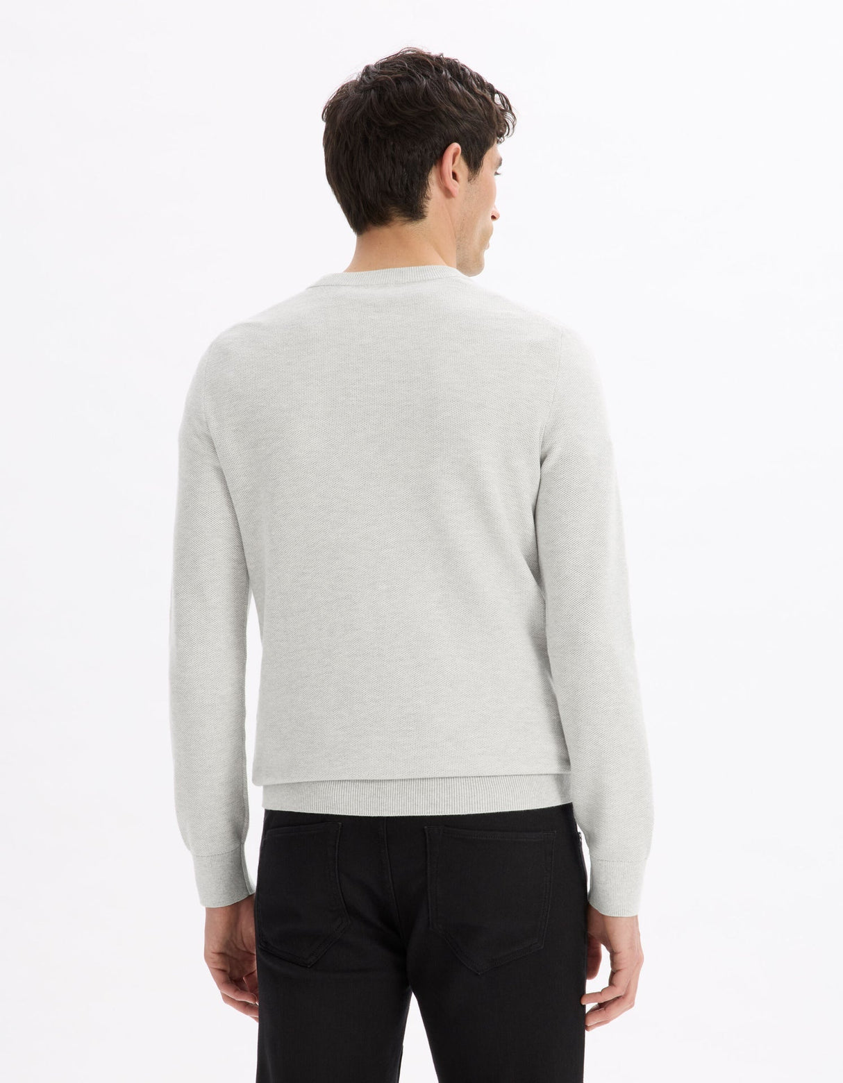 100% cotton crew neck sweater - medium grey - Runner