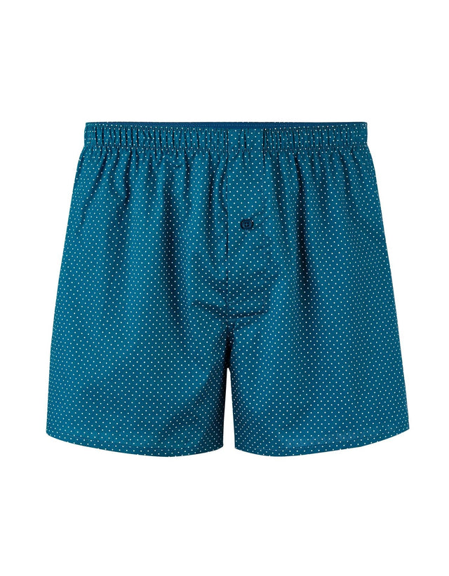100% Cotton Polka Dot Boxer Shorts - Blue - Runner