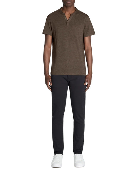 100% Cotton Straight Neck T-Shirt - Brown - Runner