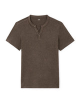 100% Cotton Straight Neck T-Shirt - Brown - Runner