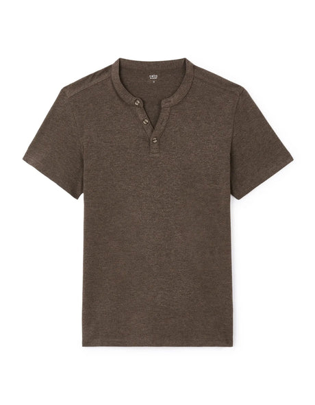 100% Cotton Straight Neck T-Shirt - Brown - Runner