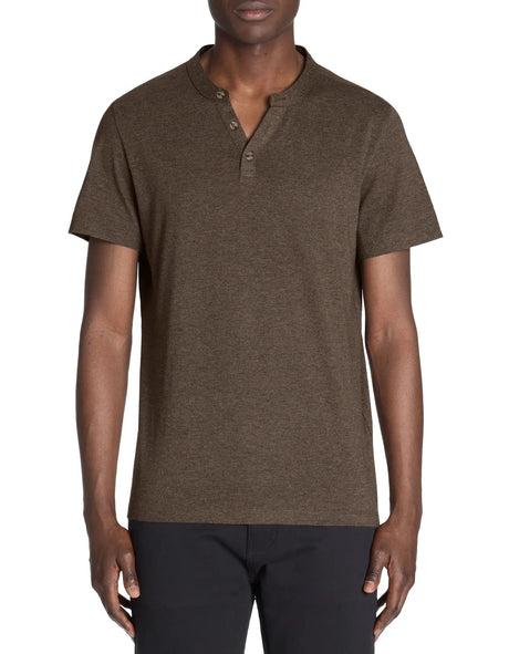 100% Cotton Straight Neck T-Shirt - Brown - Runner