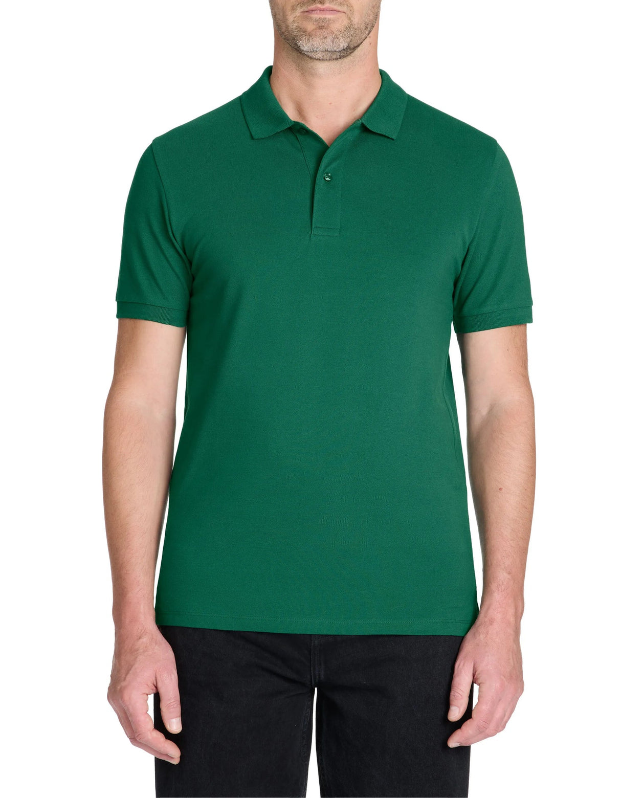 100% Cotton Straight Polo Shirt - Green - Runner