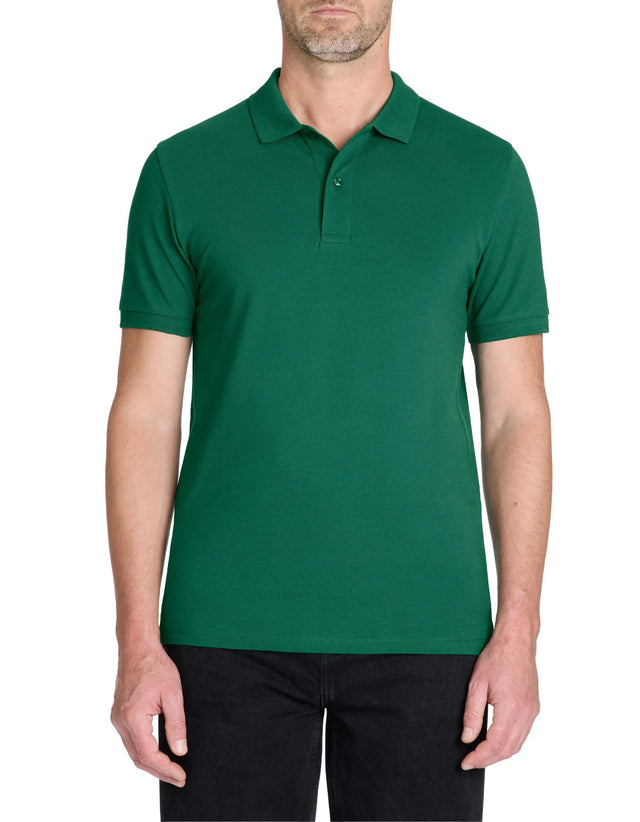 100% Cotton Straight Polo Shirt - Green - Runner