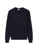  100% Merino Wool Crew Neck Sweater - Navy - Runner