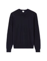  100% Merino Wool Crew Neck Sweater - Navy - Runner