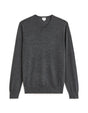 100% Merino Wool V - Neck Sweater - Anthracite - Runner