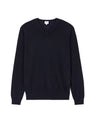 100% Merino Wool V - Neck Sweater - Navy - Runner