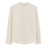 CELIO Regular Linen Shirt With Mandarin Collar