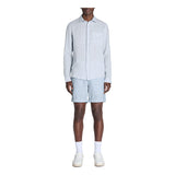 Linen And Cotton Bermuda Shorts - Light Blue