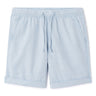 Linen And Cotton Bermuda Shorts - Light Blue