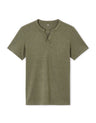 Straight Cut Henley Mixed T-Shirt