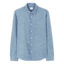 Regular-Fit 100% Cotton Chambray Shirt - Blue
