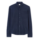 Regular Stretch Cotton Pique Shirt - Navy