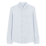 Regular Stretch Cotton Pique Shirt - Light Blue