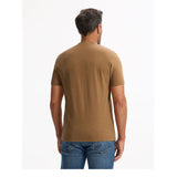 100% Cotton Straight Neck T-Shirt - Brown