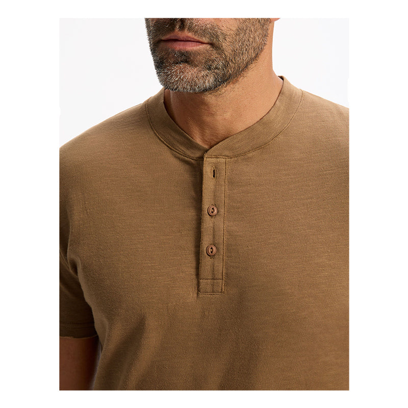 100% Cotton Straight Neck T-Shirt - Brown