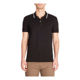 Slim Stretch Cotton Polo Shirt - Black