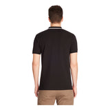 Slim Stretch Cotton Polo Shirt - Black