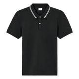 Slim Stretch Cotton Polo Shirt - Black