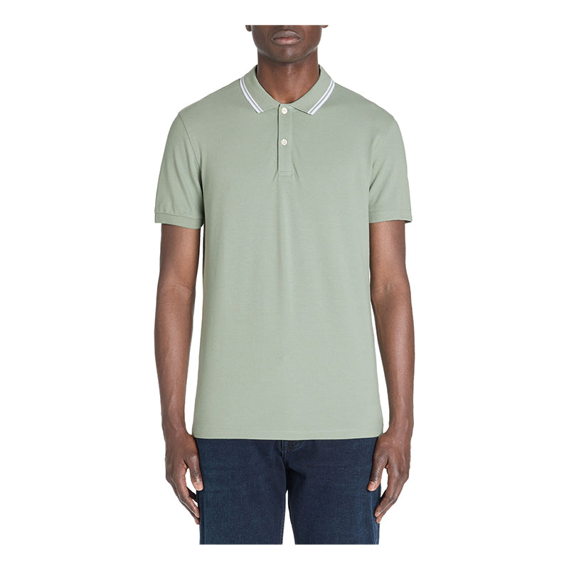 Slim Stretch Cotton Polo Shirt - Gray