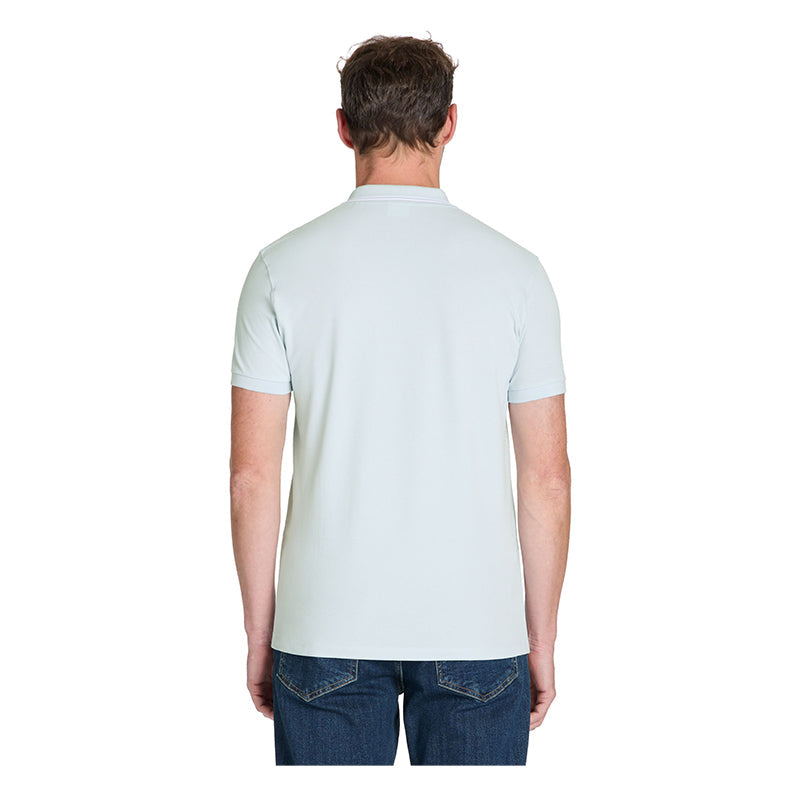Slim Stretch Cotton Polo Shirt - Light Blue