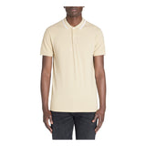 Slim Stretch Cotton Polo Shirt - Beige