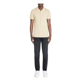 Slim Stretch Cotton Polo Shirt - Beige