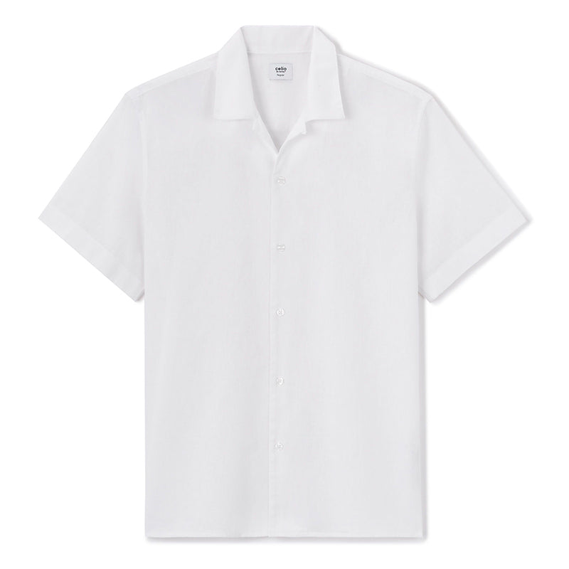 Regular Linen And Cotton Shirt - White