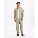 Regular Linen And Cotton Shirt - Sage Green