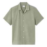 Regular Linen And Cotton Shirt - Sage Green