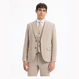 Slim Stretch Suit Jacket - Beige