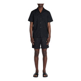 Linen And Cotton Bermuda Shorts - Black