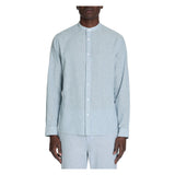 Regular Striped Linen And Cotton Shirt - Blue