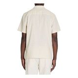 Regular Striped Linen And Cotton Shirt - Beige