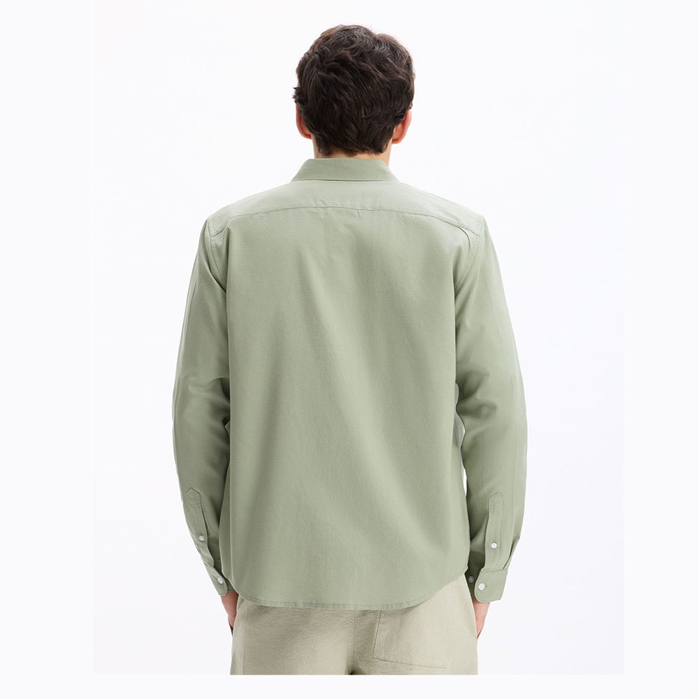 Regular-Fit Viscose Cotton Shirt - Khaki