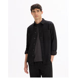 Textured 2-Pocket Overshirt - Black
