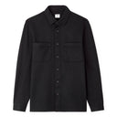 Textured 2-Pocket Overshirt - Black