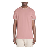 Stretch Cotton Striped Straight-Neck T-Shirt - Purple