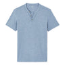 Straight Tunisian Collar T-Shirt - Blue